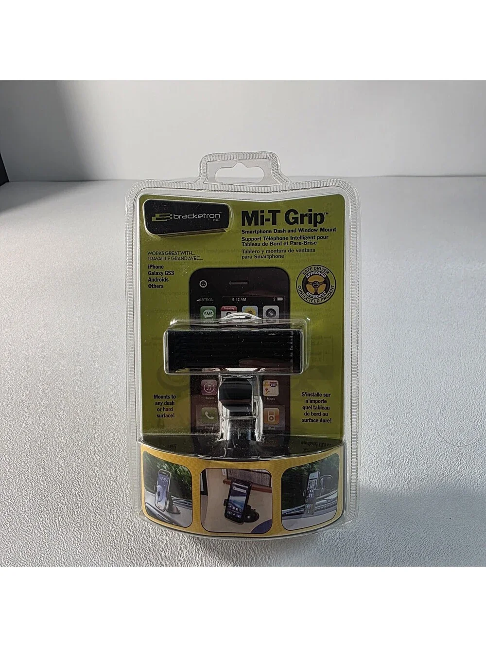 Bracketron - Mi-T Grip Cell Phone Smartphone Dash/Window Mount IPM-495-BL New!